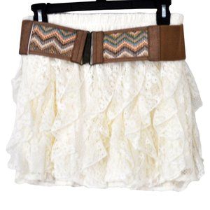 Rachael & Chloe Embellish Belted Mini Skirt size M
